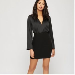 Satin Dynamite  long sleeve mini dress size XS